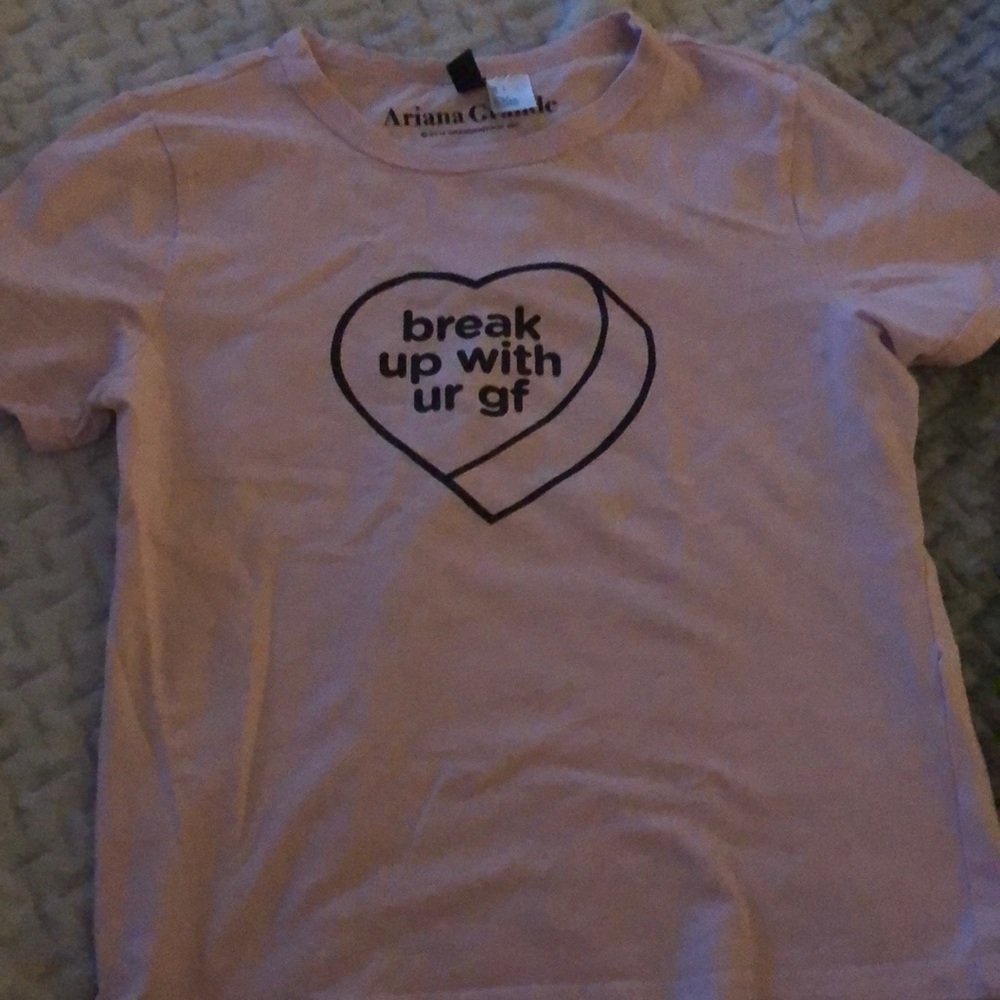 Soft pink thank you next candy heart tee shirt